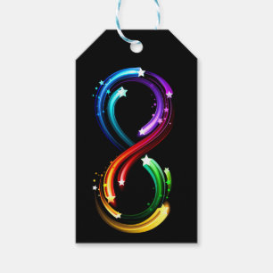 Infinity symbol of rainbow comets gift tags
