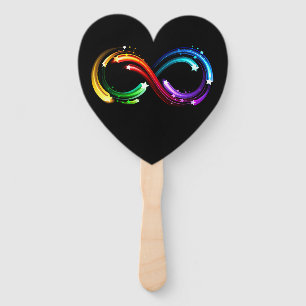 Infinity symbol of rainbow comets hand fan