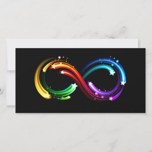 Infinity symbol of rainbow comets holiday card