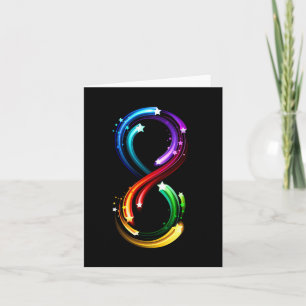 Infinity symbol of rainbow comets holiday card