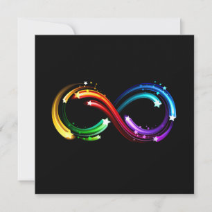 Infinity symbol of rainbow comets holiday card