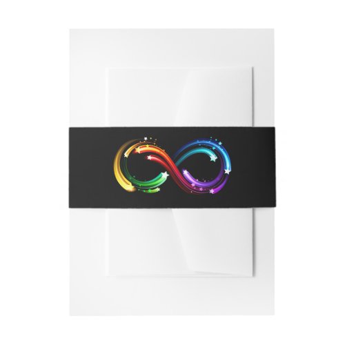 Infinity symbol of rainbow comets invitation belly band
