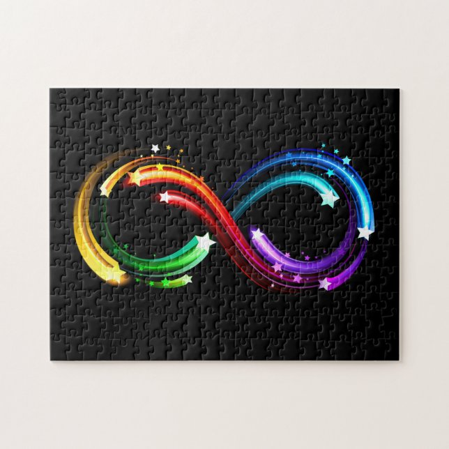 Infinity symbol of rainbow comets jigsaw puzzle (Horizontal)