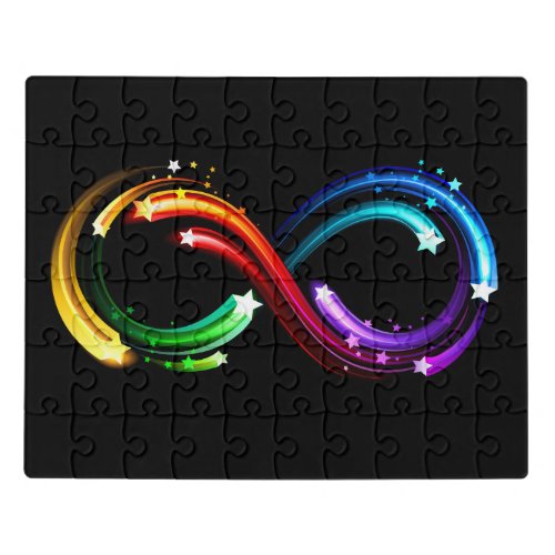 Infinity symbol of rainbow comets jigsaw puzzle
