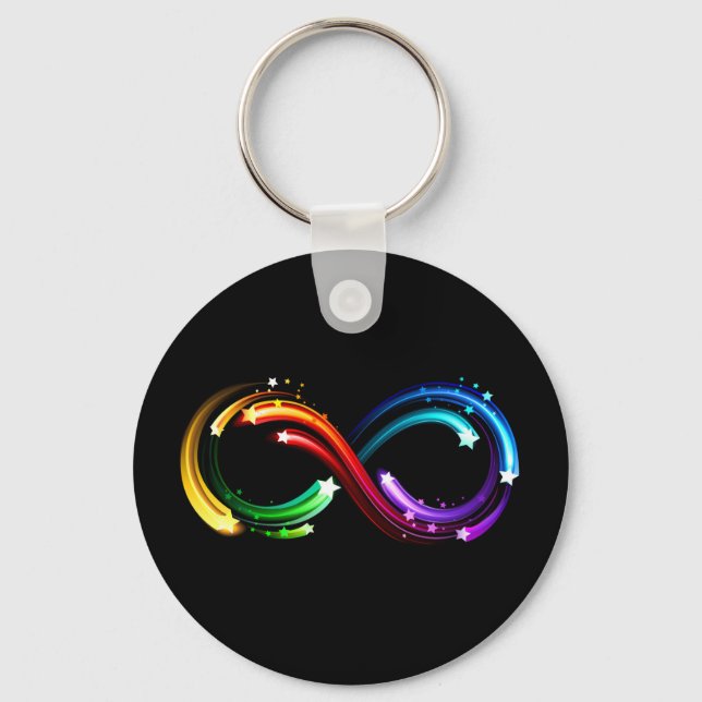 Infinity symbol of rainbow comets keychain (Front)