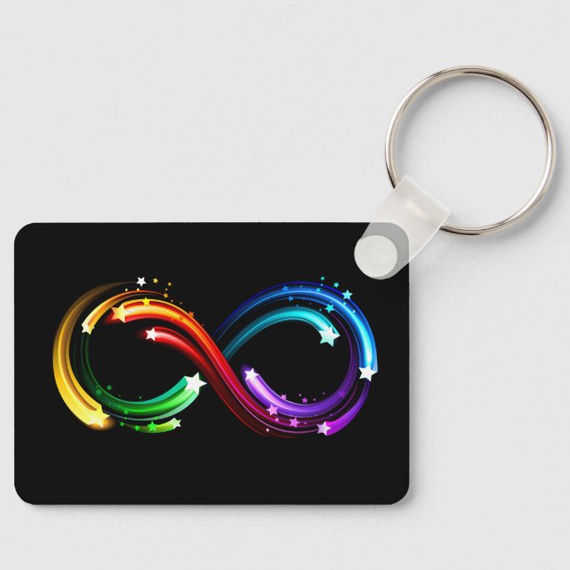 Infinity symbol of rainbow comets keychain (Front)