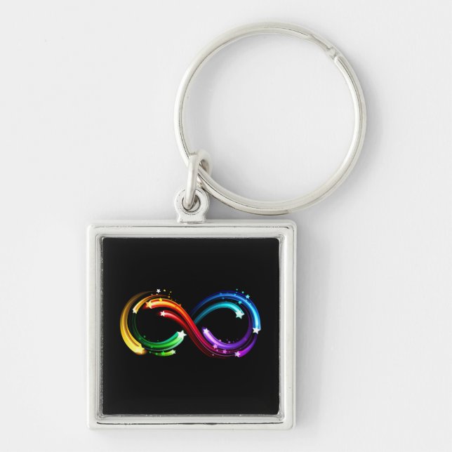 Infinity symbol of rainbow comets keychain (Front)