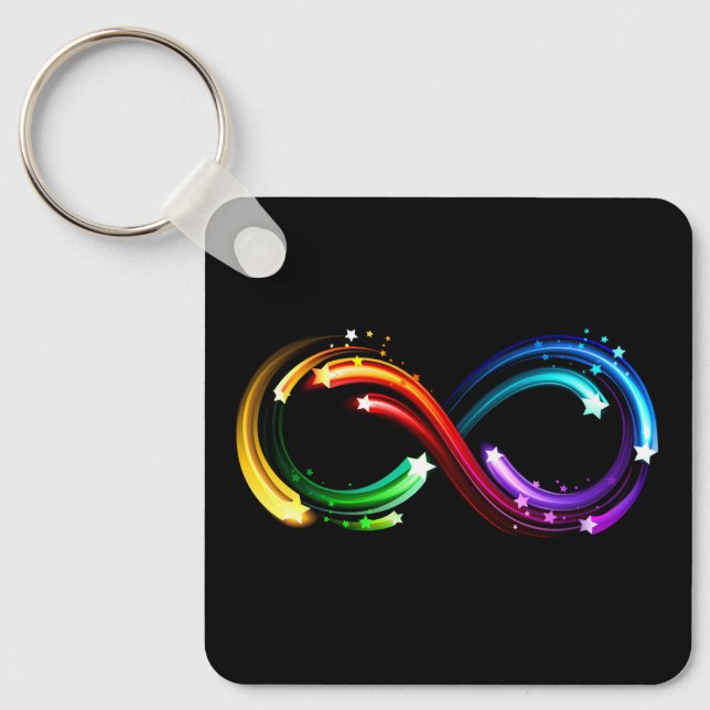 Infinity symbol of rainbow comets keychain (Front)