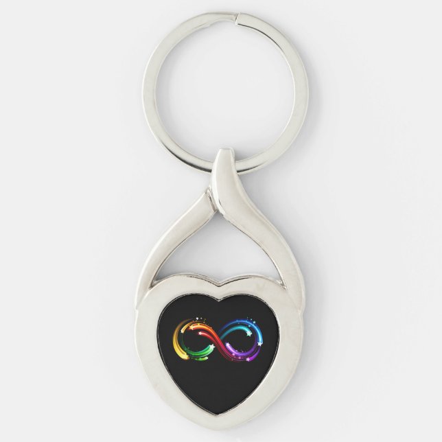 Infinity symbol of rainbow comets keychain (Front)
