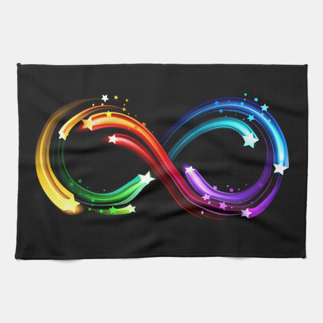 Infinity symbol of rainbow comets kitchen towel (Horizontal)