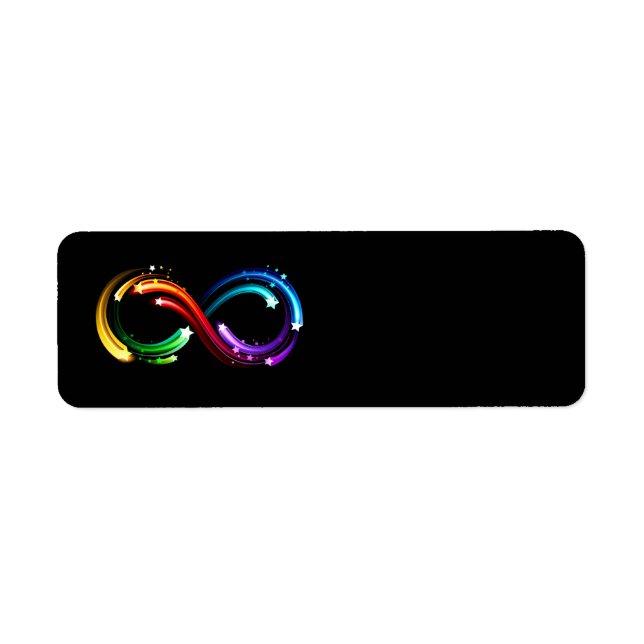 Infinity symbol of rainbow comets label (Front)