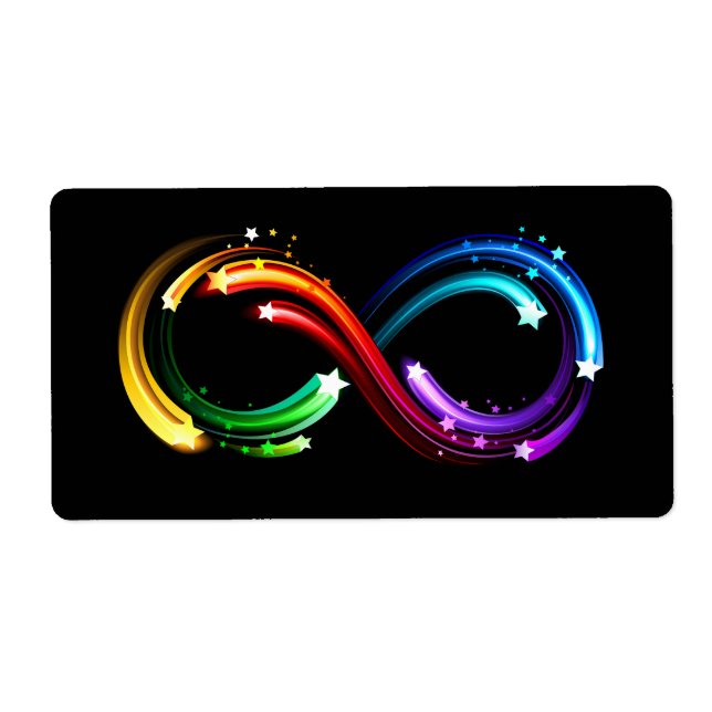 Infinity symbol of rainbow comets label (Front)