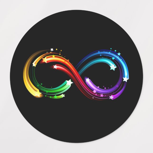 Infinity symbol of rainbow comets labels (Design 3)