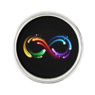 Infinity symbol of rainbow comets lapel pin