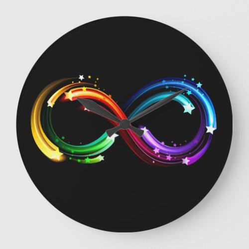 Infinity symbol of rainbow comets large clock