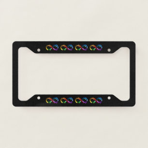 Infinity symbol of rainbow comets license plate frame