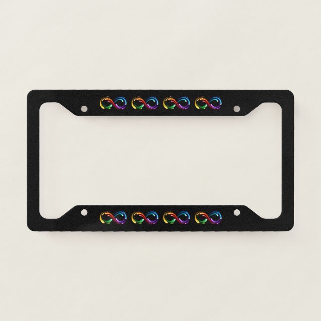 Infinity symbol of rainbow comets license plate frame (Front)