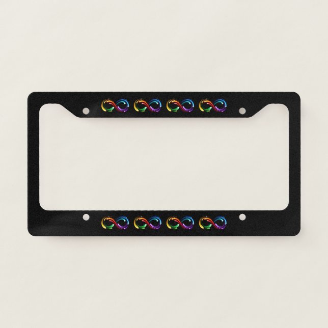 Infinity symbol of rainbow comets license plate frame (Front)