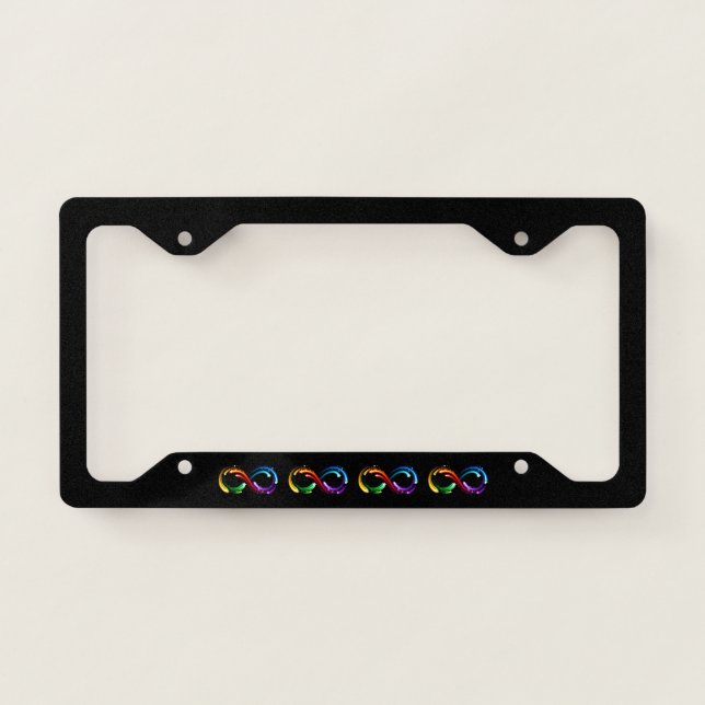 Infinity symbol of rainbow comets license plate frame (Front)