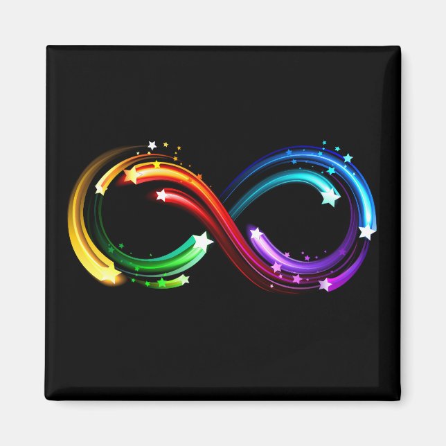 Infinity symbol of rainbow comets magnet (Front)