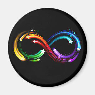 Infinity symbol of rainbow comets magnet