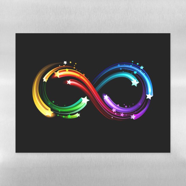 Infinity symbol of rainbow comets magnetic dry erase sheet (Horizontal)