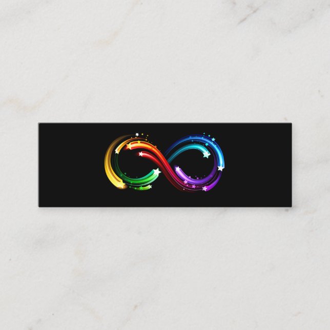 Infinity symbol of rainbow comets mini business card (Front)