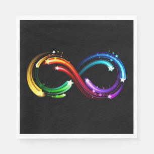 Infinity symbol of rainbow comets napkins