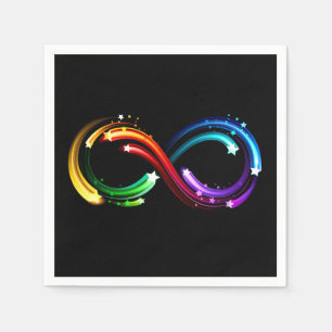 Infinity symbol of rainbow comets napkins