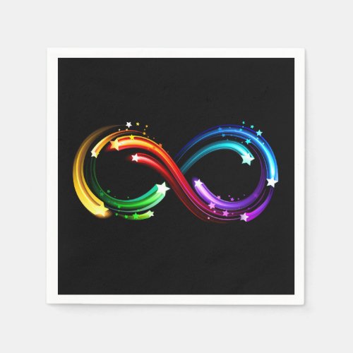 Infinity symbol of rainbow comets napkins
