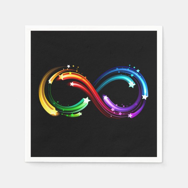 Infinity symbol of rainbow comets napkins (Front)