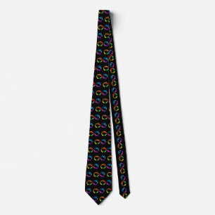Infinity symbol of rainbow comets neck tie