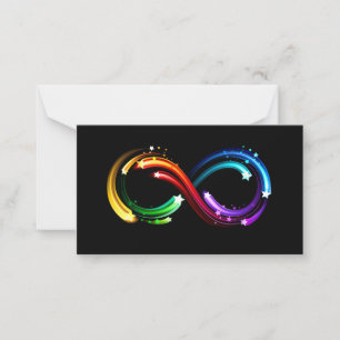 Infinity symbol of rainbow comets note card