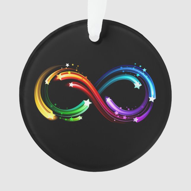 Infinity symbol of rainbow comets ornament (Front)