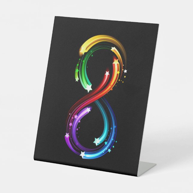 Infinity symbol of rainbow comets pedestal sign (Front)