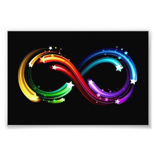 Infinity symbol of rainbow comets photo print