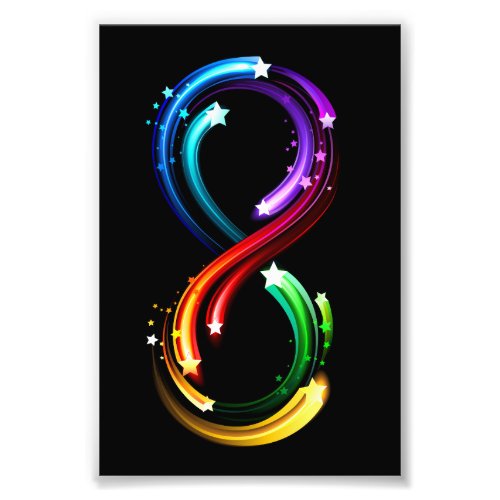 Infinity symbol of rainbow comets photo print