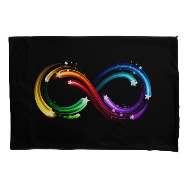 Infinity symbol of rainbow comets pillow case (Front)