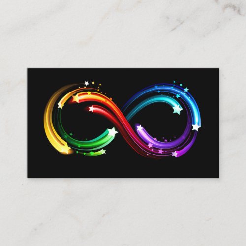 Infinity symbol of rainbow comets place card