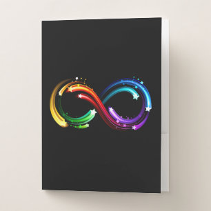 Infinity symbol of rainbow comets pocket folder