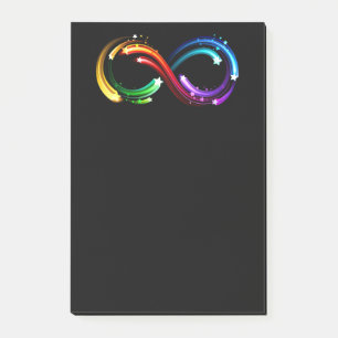 Infinity symbol of rainbow comets post-it notes