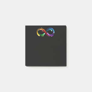 Infinity symbol of rainbow comets post-it notes