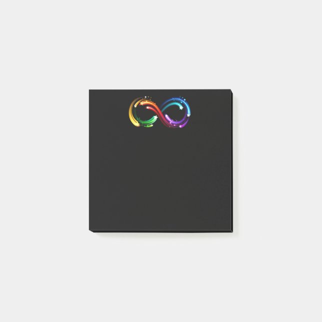 Infinity symbol of rainbow comets post-it notes (Front)