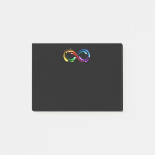 Infinity symbol of rainbow comets post-it notes