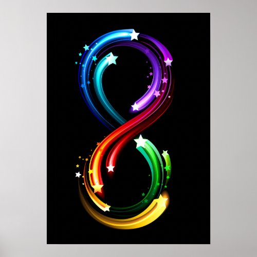 Infinity symbol of rainbow comets poster