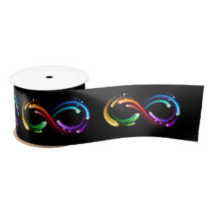 Infinity symbol of rainbow comets satin ribbon