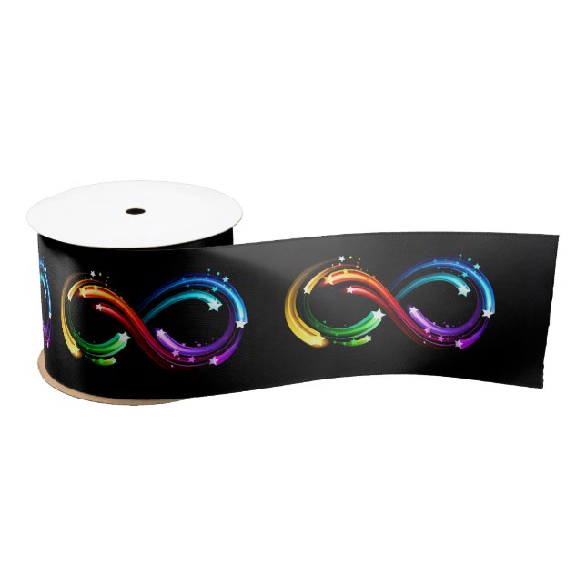 Infinity symbol of rainbow comets satin ribbon (Spool)