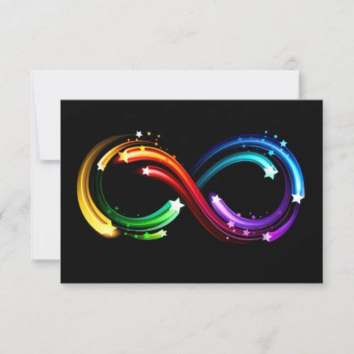 Infinity symbol of rainbow comets save the date