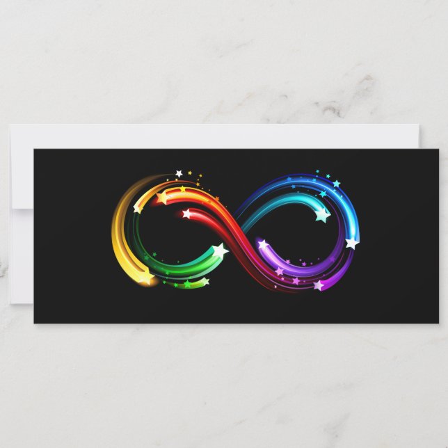 Infinity symbol of rainbow comets save the date (Front)