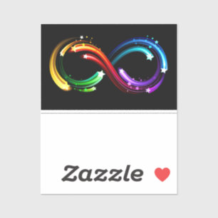 Infinity symbol of rainbow comets sticker